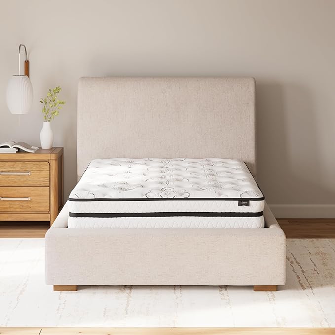 Signature Design by Ashley California King Size Chime 10 Inch Medium Firm Hybrid Mattresswith Cooling Gel Memory Foam for Pressure Relief, Fiberglass Free, Mattress In A Box