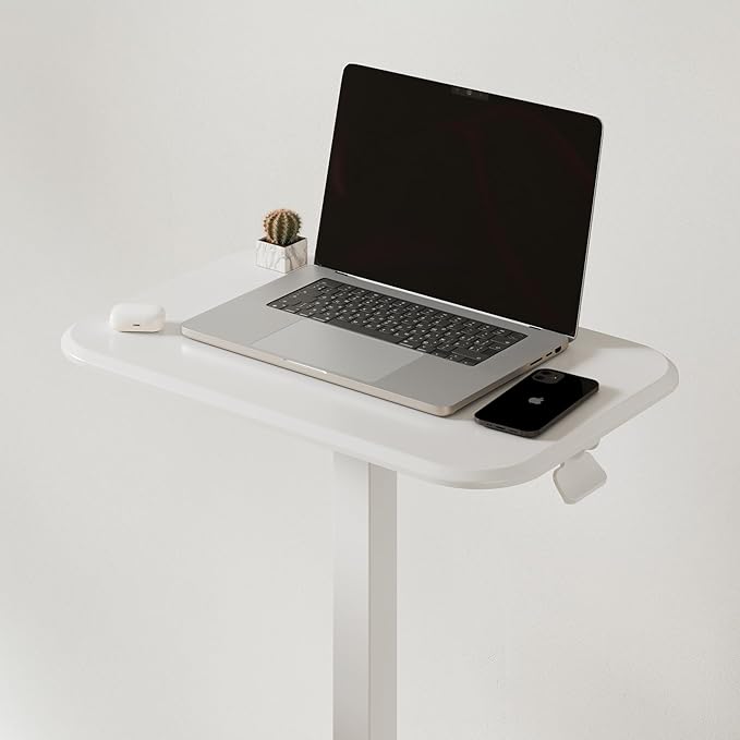 Ergohome™ ELEVANCE Table™ Height Adjustable Minimalist Tables, Laptop Desk, Living Room, Small Side Table, Drink Coffee End Table, Sofa Table for Bedroom, Study and Small Spaces (Table_WhiteCloud)