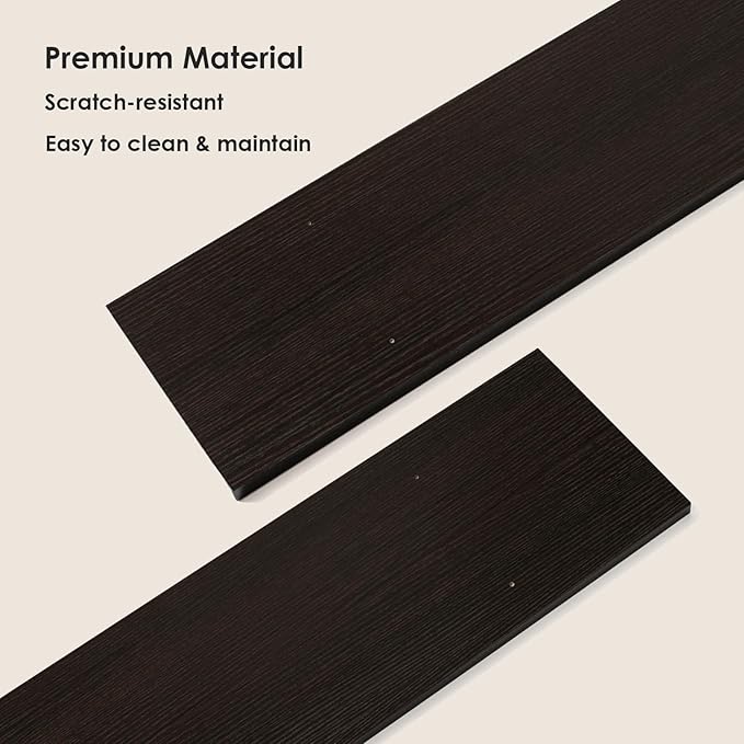 DINZI LVJ Long Wall Shelves, 31.5 Inch Large Floating Shelves Set of 2, Wide Display Shelf Wall Mounted with Brackets, Easy Hanging for Living Room, Toilet, Office, Bedroom, Espresso