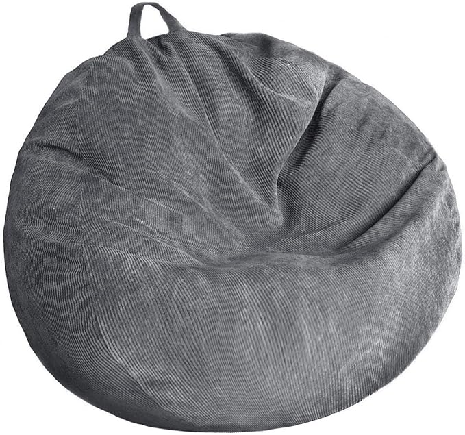 Kisoy Bean Bag Chair Cover (No Filler) Stuffed Animal Storage Bean Bag Cover Pets Dogs/Cats Lazy Beds. Washable Ultra Soft Corduroy Stuffed for Organizing Plush Toys or Textile, Sack Bean Bag