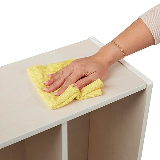 ECR4Kids 2-Section Coat Locker with Bench, Classroom Furniture, White Wash