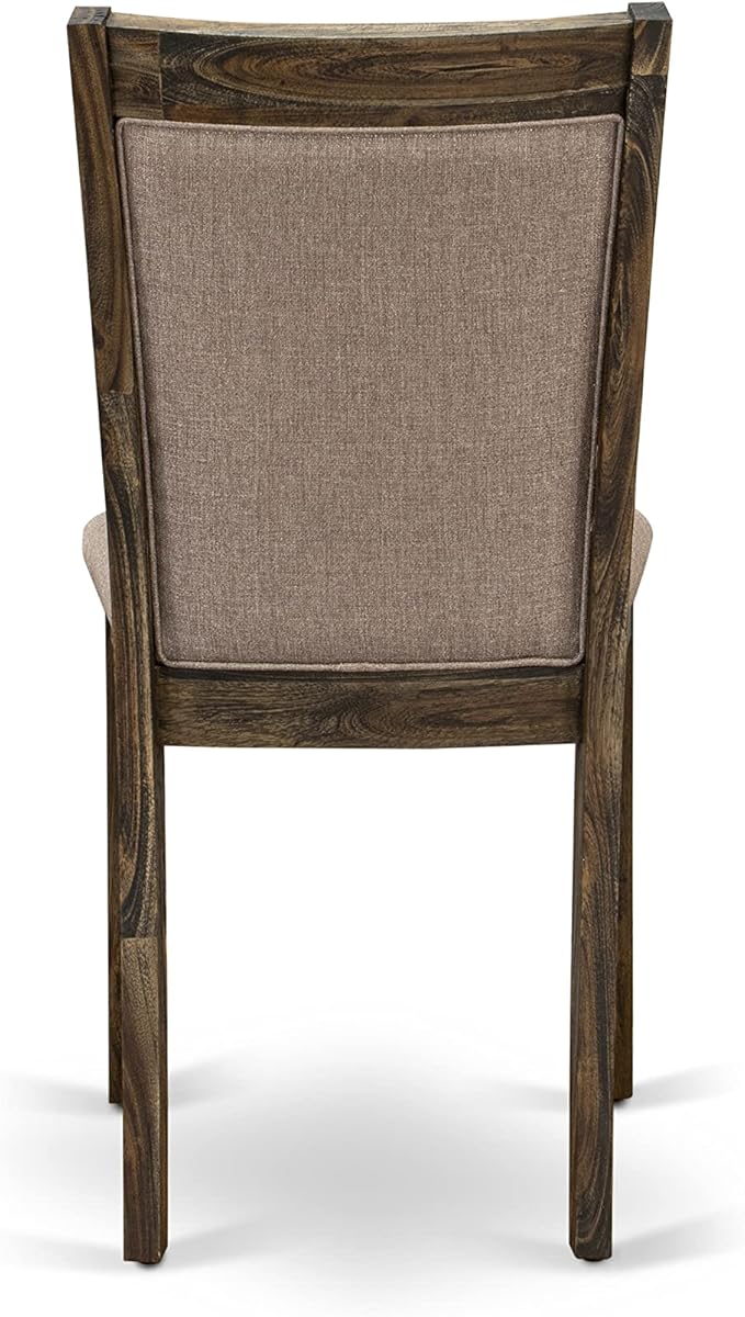 East West Furniture X727MZ716-5 5 Piece Modern Dining Table Set Includes a Rectangle Wooden Table with X-Legs and 4 Dark Khaki Linen Fabric Parson Dining Chairs, 40x72 Inch, Multi-Color