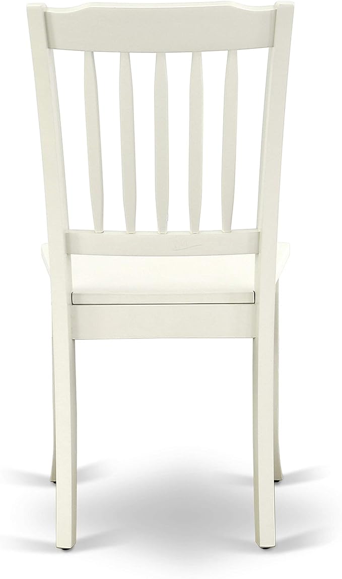 East West Furniture SHDA3-LWH-W 3 Piece Kitchen Table Set for Small Spaces Contains a Round Dining Table with Pedestal and 2 Dining Room Chairs, 42x42 Inch, Linen White