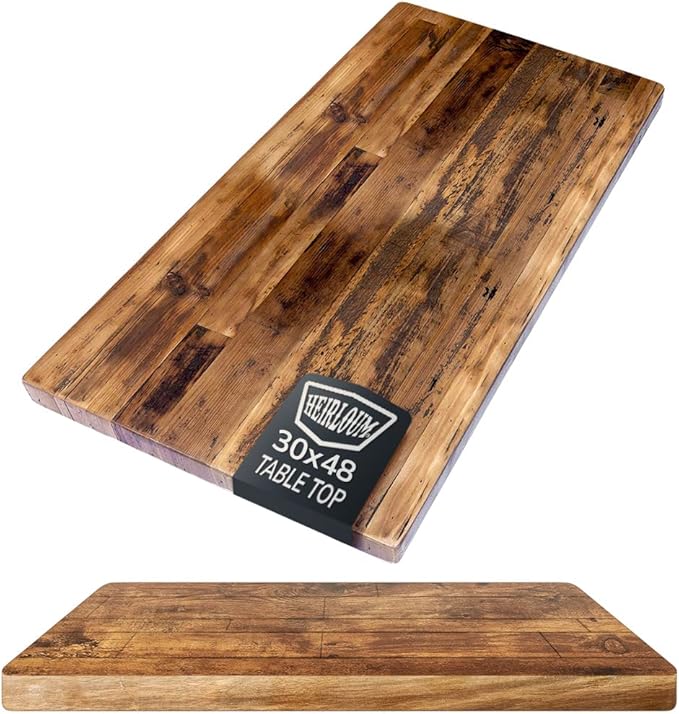 Reclaimed Wood Table Top - Rustic Recycled Wooden Piece Perfect for Kitchens, Dining and Coffee Table Tops (Reclaimed Wood Table Top - Economy, 30" x 48")