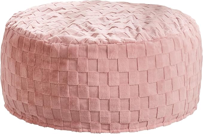 Hobestluk Bean Bag Chairs Beanbag Chair with Filler Adult Bean Bags with Fluffy Cover, Giant Bean Bag Chairs for Adults for Living Room, Bedroom (Pink, 4FT - 44” x 44” x 24”)