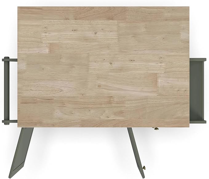 Homestyles Mobile Kitchen Island Cart with Wood Top and Dropleaf Breakfast Bar, 18" D x 53.5" W x 36" H, Green