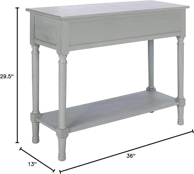 SAFAVIEH Home Collection Tate Distressed Grey 2-Drawer Bottom Shelf Console Table CNS5720C