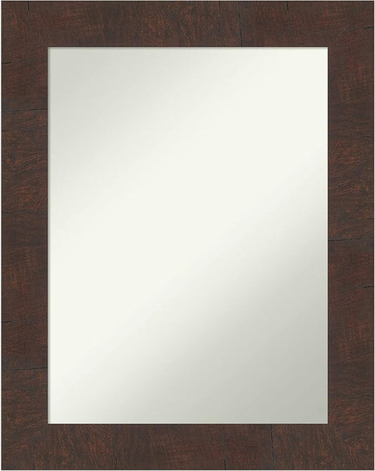 Amanti Art White Bathroom Mirror for Over Sink, 28x22 Wedge White Rectangle Vanity Mirror, Medium Modern Frame, Hangs Horizonally and Vertically, Bathroom Wall Decor, Non-Beveled Edge from WI, USA