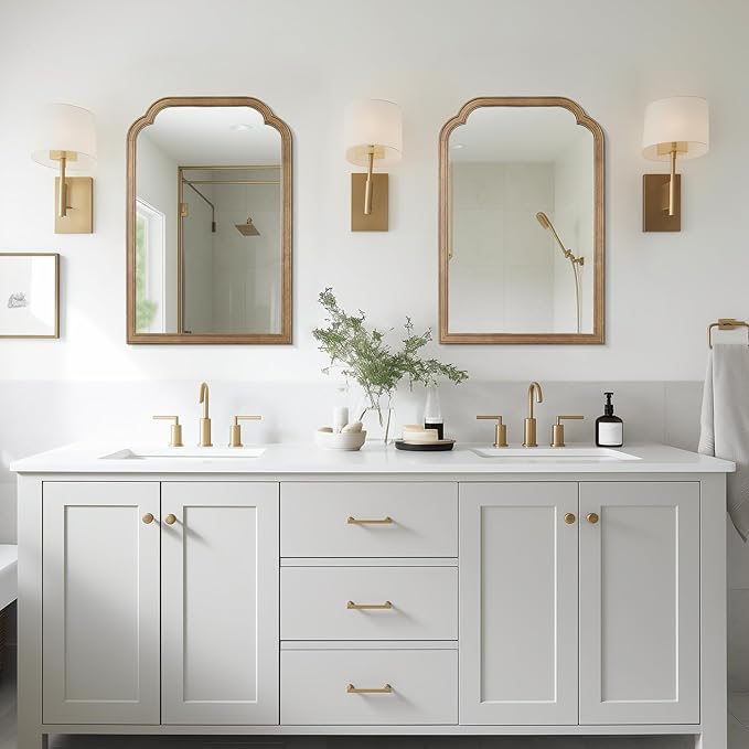 WallBeyond Wood Bathroom Mirrors for Wall Mounted, 20" x 30" Rustic Wood Frame Wall Mirrors Decorative for Living Room or Bedroom Vanity Mirror, Honey-Colored