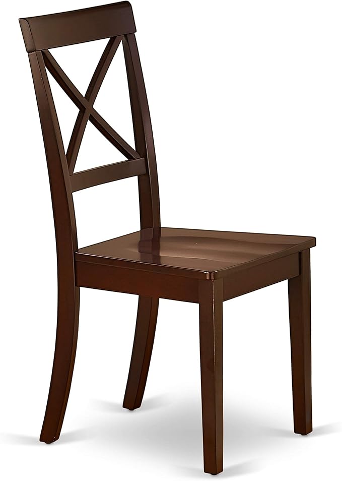 East West Furniture NDBO3-MAH-W 3 Piece Dining Set Contains a Rectangle Dining Room Table with Dropleaf and 2 Wood Seat Chairs, 30x48 Inch, Mahogany