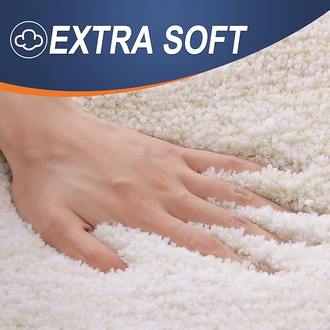 OLANLY Bathroom Runner Rugs 59x24, Extra Soft Absorbent Microfiber Bath Rugs, Rubber Backing, Quick Dry, Washable Bath Mats for Bathroom Floor, Tub and Shower, Home Decor Accessories, Light Beige