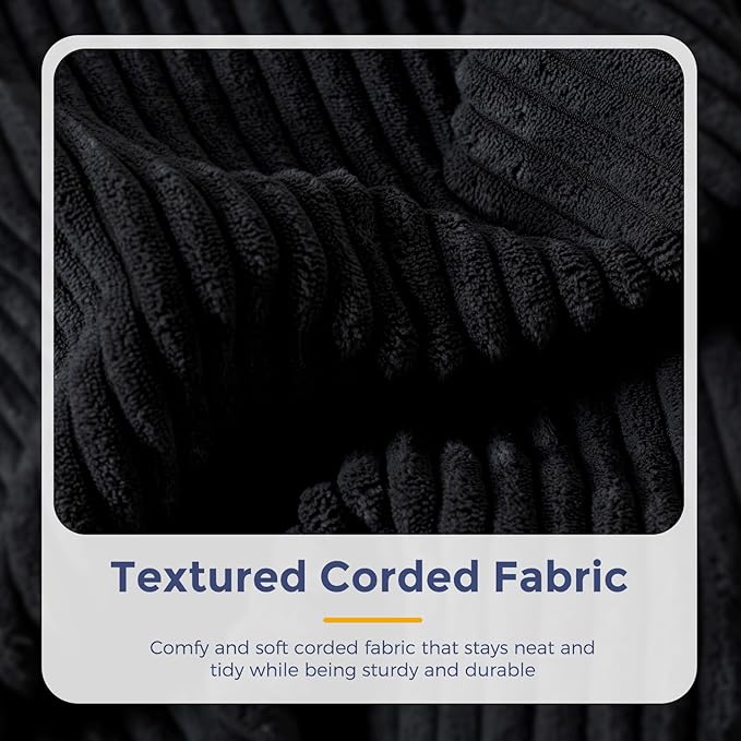 MAXYOYO Floor Sofa Bean Bag Sofa Couch, Comfy Floor Couch with Back Support, Portable Bean Bag with Filling, Corded Chair Seating for Living Room Bedroom Apartment, Black