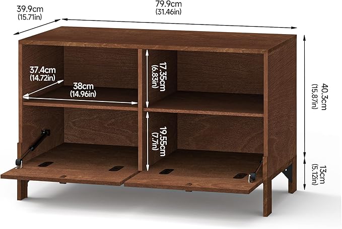 Sebastack TV Stand, Expandable Television Stand, Customizable Coffee Table with Drawer, Entertainment Center and Media Console with Storage for Living Room, Bedroom, 31 inch Walnut Color (1 pcs)