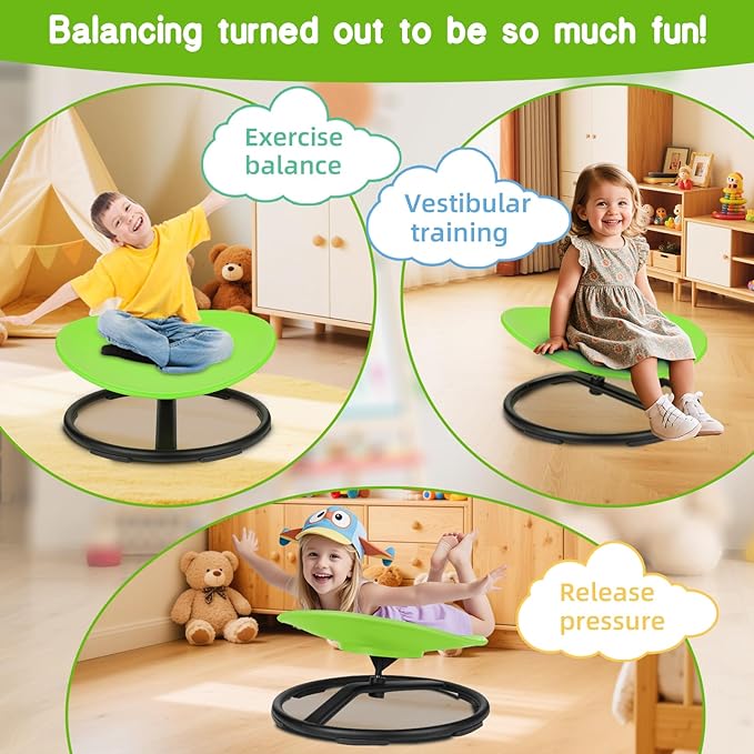 Sensory Spinning Chair for Autistic Kids, Spinning Swivel Chair Training Body Coordination, Sit and Spin Autism & ADHD Sensory Toys for Kids, Sensory Products Toys for Ages 3+