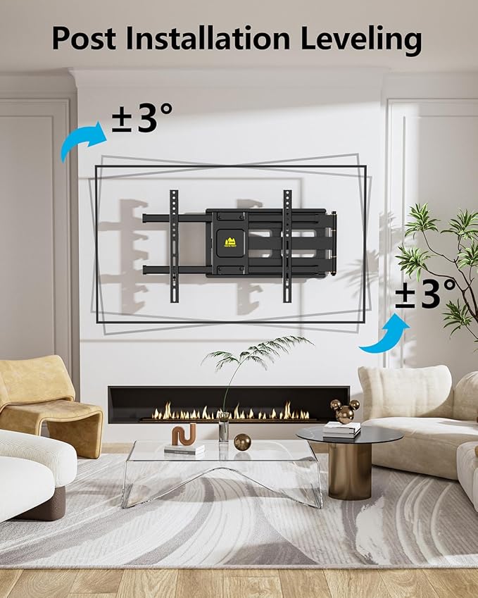 FORGING MOUNT Long Arm TV Wall Mount for 42-90 Inch TVs up to 150 lbs, 36 Inch Extension Full Motion Articulating Wall Mount with Height Setting, Swivel and Tilt, VESA 600x400mm, 8"/12"/16" Wood Studs