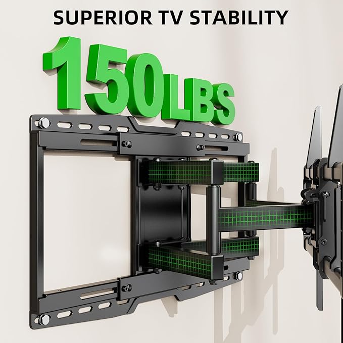 USX MOUNT UL Listed Heavy Duty TV Wall Mount for 32-90" TVs up to 150lbs with 8" Sliding Design, Ultra-Large TV Mount Bracket for up to 24" Studs with Swivel, Tilt & Leveling, Max VESA 600x400mm