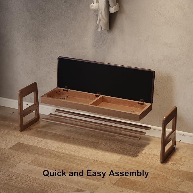 Shoe Rack Bench with Cushion, 2 Tiers Shoe Bench with Flip-Top Storage,Wood Shoe Rack for Entryway,Hallway（Walnut,39.3"）