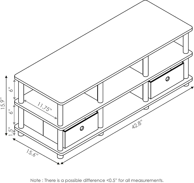 FURINNO Econ TV Entertainment Center, Espresso