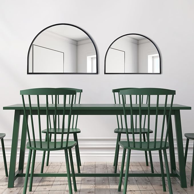 WAMIRRO Minimalist Black Arched Mirror,Window Pane Farmhouse Wall Mirrors Decor for Wall Mounted,28"X20"