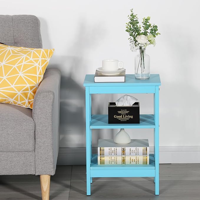 VECELO Modern Nightstands X-Design Side End Table Night Stand with Storage Shelf for Bedroom,Living Room,