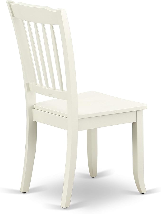 East West Furniture SHDA3-LWH-W 3 Piece Kitchen Table Set for Small Spaces Contains a Round Dining Table with Pedestal and 2 Dining Room Chairs, 42x42 Inch, Linen White