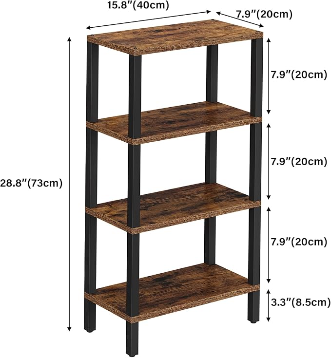 TUTOTAK Small Side Table, Narrow End Table, Skinny Sofa Table, Slim Nightstand, Couch Table, Living Room, Bed Room, Brown TB01BB078