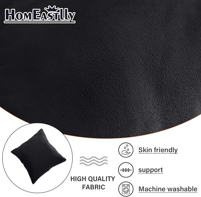 Lazy Chair with Ottoman, Modern Lounge Accent Chair with a Pillow, Leisure Sofa Armchair Set, Reading Chair with Footrest for Living Room, Bedroom, Dorm Room, Office, Velvet Black