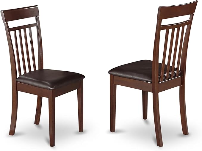 East West Furniture DOCA9-MAH-LC 9 Piece Dining Set Includes a Rectangle Dining Table with Butterfly Leaf and 8 Faux Leather Kitchen Room Chairs, 42x78 Inch, Mahogany