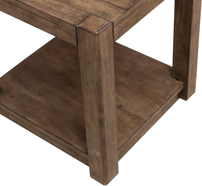 Liberty Furniture Broadmore Living Room Square Chairside Table - Cobblestone Brown