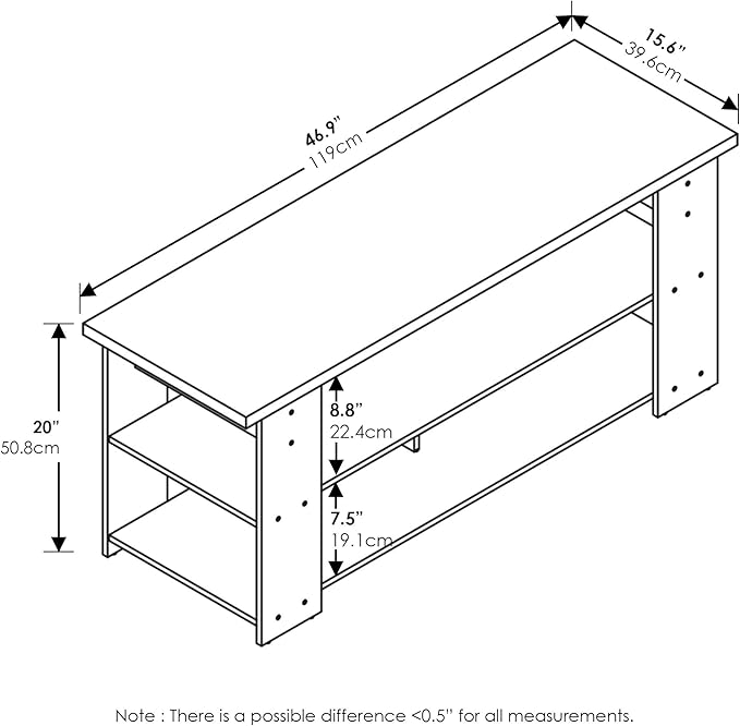 Furinno Jaya TV Stand Up to 55-Inch, White