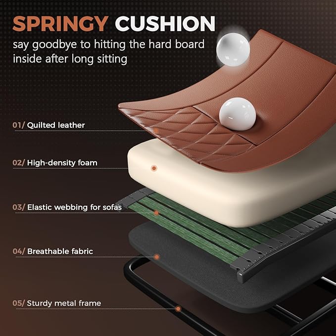 COMHOMA Leather Office Chair Ergonomic Computer Gaming Chair with Comfy Back Support, Executive Mid-Back,Small Gmaing Chair with Adjustable Armrests, for Short People Use, Rolling Swivel for Adults