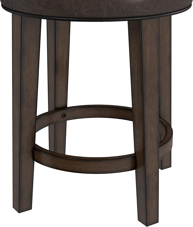 Hillsdale Krauss Backless Swivel Counter Height Stool, Dark Brown