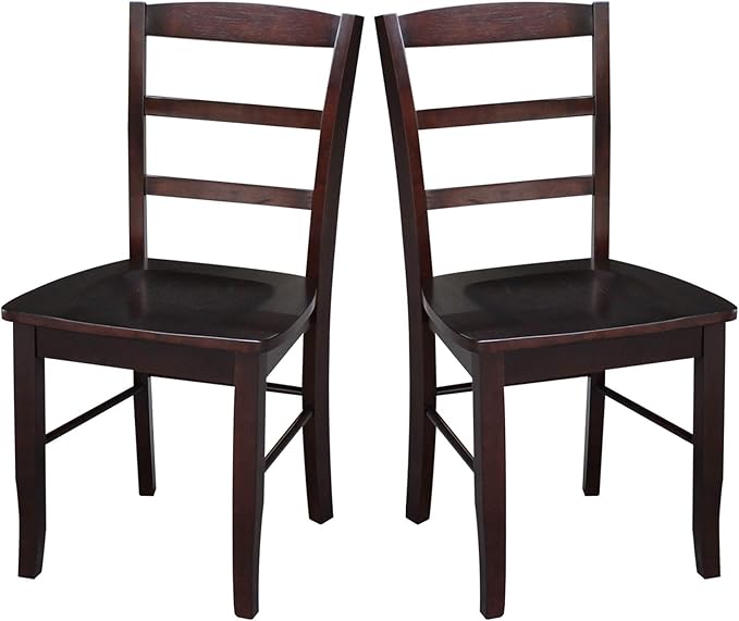 International Concepts Madrid Ladder Back Chair, Java, Rich Mocha