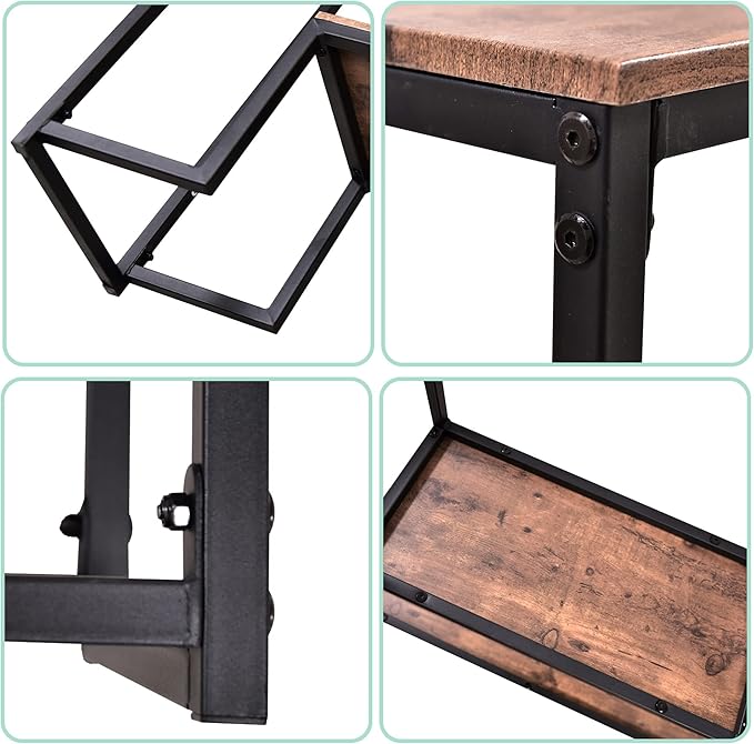 HOMERECOMMEND Console Table Narrow Sofa Tables Industrial Entryway Tables Rustic Hallway Table Foyer Table for Entryway,Hallway, Sofa,Living Room,Kitchen Rustic Brown