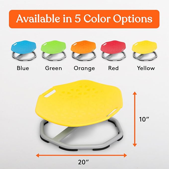 Special Supplies Spinning Chair for Kids- Versatile Kids Sit and Spin Sensory Chair for Training Body Coordination - Sensory Swivel Chair for Playroom, Bedroom, or Nursery (Yellow)