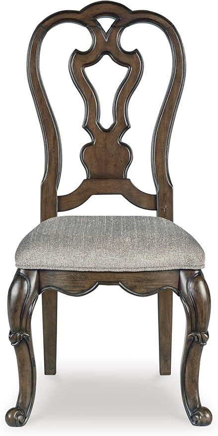 Signature Design by Ashley Maylee Classic Upholstered Armless Dining Chair, Set of 2, Dark Brown