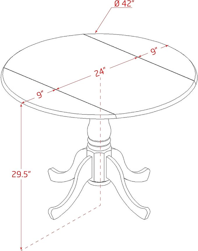 East West Furniture DLMZ3-AB6-50 3 Piece Dining Table Set Contains a Round Dining Room Table with Dropleaf and 2 Dark Gotham Grey Linen Fabric Upholstered Chairs, 42x42 Inch, Wirebrushed Black
