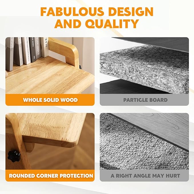 Solid Wood Folding Desk Mid Century Modern Table, 47'' Foldable Writing Computer Desk for Home Office, Simple Study Makeup Workstation, Wooden Study Office Desk Table for Small Spaces, Natural Color