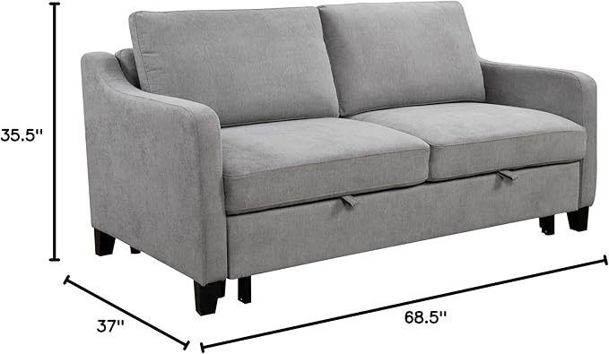 ERYE Modern 3-in-1 Sofa Loveseat Convertible Sleeper Sofabed, Queen Size Upholstered Love Seat Sofa Soft Cushion Daybed with Pull Out Sleeper Couch Bed for Living Room Home Apartment RV