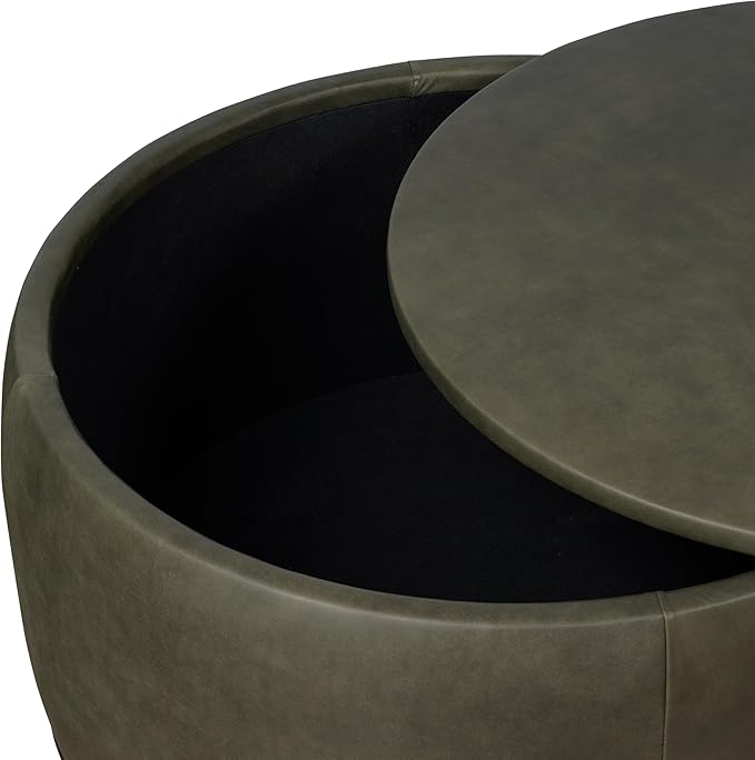 POLY & BARK Herve Storage Ottoman in Olivine Green