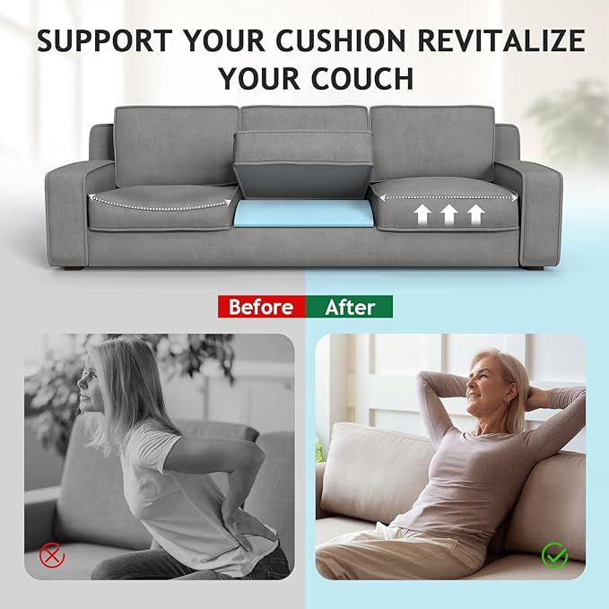 Couch Cushion Support for Sagging Seat Sofa Couch Supports for Sagging Cushions Curved 40D High Density Foam Blue Pack of 2