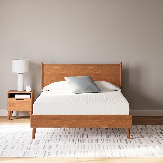 Signature Design by Ashley Queen Size Chime 10 Inch Medium Firm Memory Foam Mattress with Green Tea & Charcoal Gel for Pressure Relief, Fiberglass Free, Mattress In A Box