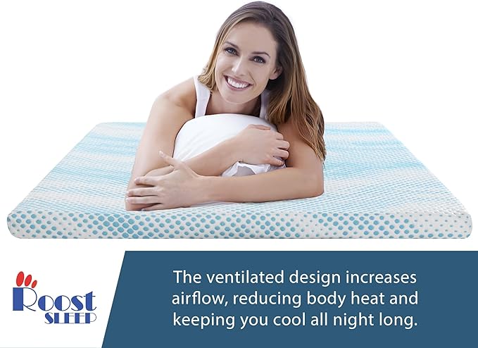 Cool Cloud Supreme 3 Inch Gel Memory Foam Queen Mattress Topper – Cooling, Ventilated Design for Back and Pressure Relief
