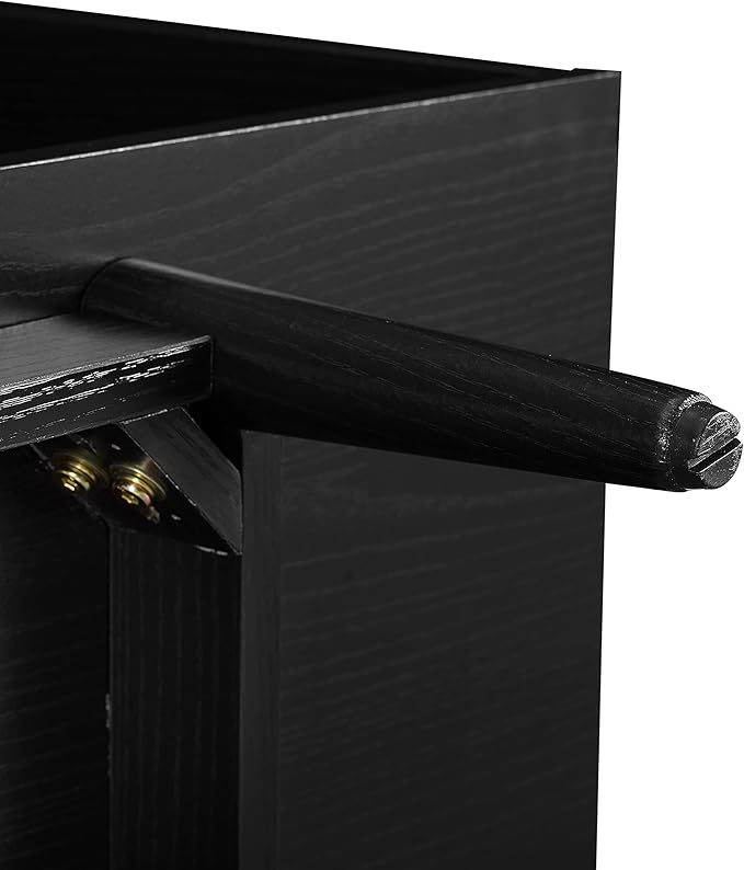 Crosley Furniture Liam Medium Vinyl Record Storage TV Stand and Entertainment Center, Media Console, Black