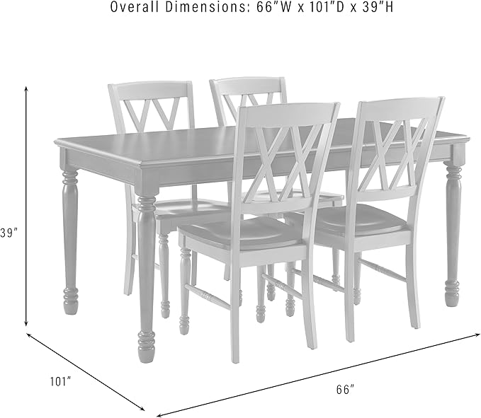 Crosley Furniture Shelby 5-Piece Traditional Dining Table Set for 4, Dinner Tables with Kitchen Chairs, Navy/Dark Cherry