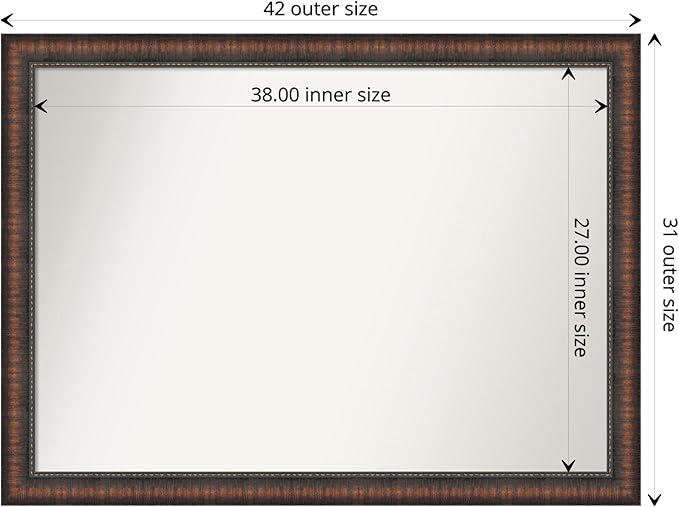 Amanti Art White Bathroom Mirror for Over Sink, 30x41 Cabinet White Narrow Rectangle Vanity Mirror, X-Large Modern Frame, Hangs Horizonally and Vertically, Bathroom Wall Decor, Non-Beveled Edge