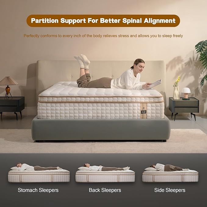 Full Size Mattress,12 Inch Hybrid Full Mattress in a Box with Memory Foam and Pocket Spring for Pressure Relief & Comfort Sleep & Zoned Support, Medium Firm,CertiPUR-US