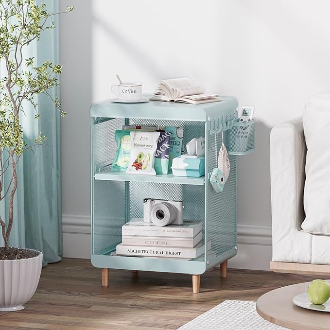 Kids Nightstand,Kids Bedside Table,Teen Girls Night Stand,Toddler Night Stand,End Table for Girls Room Storage,Mint Green Nightstand