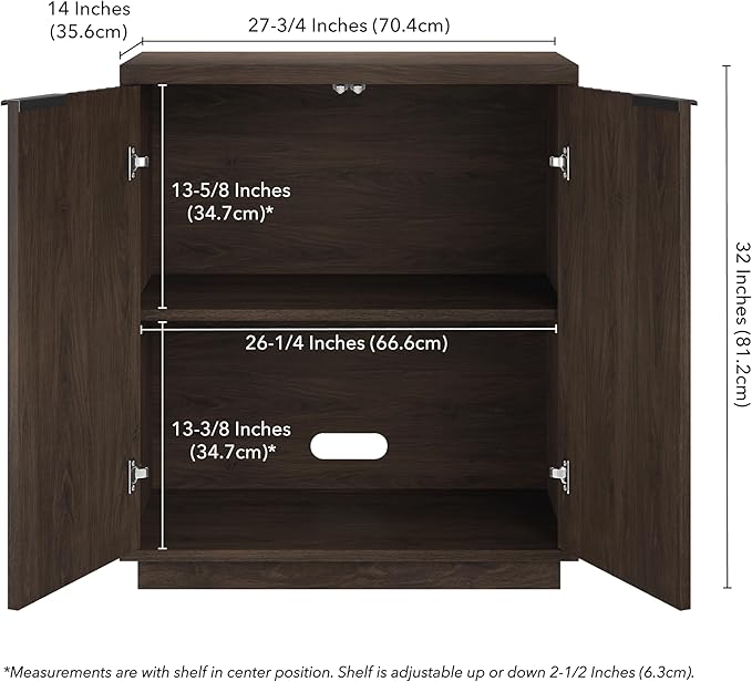 Henn&Hart 28" Wide Rectangular Accent Cabinet in Alder Brown, for Home, Living Room, Bedroom, Entertainment Room, Office