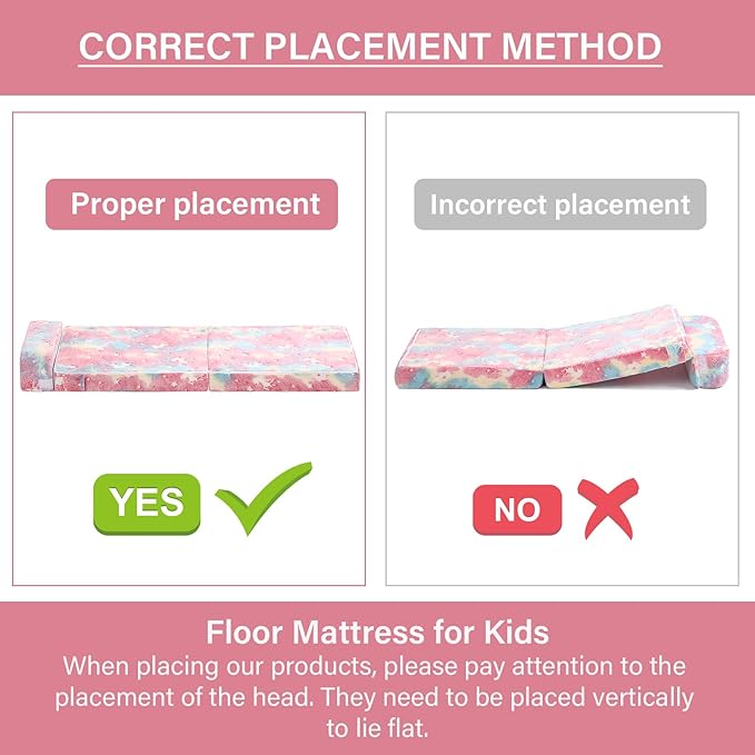 Tiita Folding Sofa Bed for Kids, Toddler Fold Out Couch Bed with Removable Cover, Kids Futon Sleeper Chair Folding Bed Mattress for Kids Room, Living Room, Guest Room,Colorful
